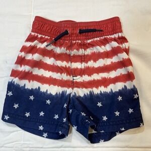 Child of Mine by Carters Boys Size 18M Swim Trunks Red White‎ Blue Star